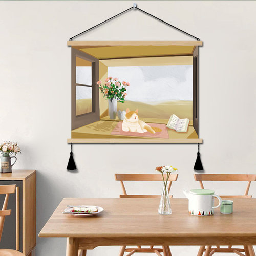 北欧简约装饰画配电箱绿植小清新电表箱遮挡客厅餐厅小众电闸挂画