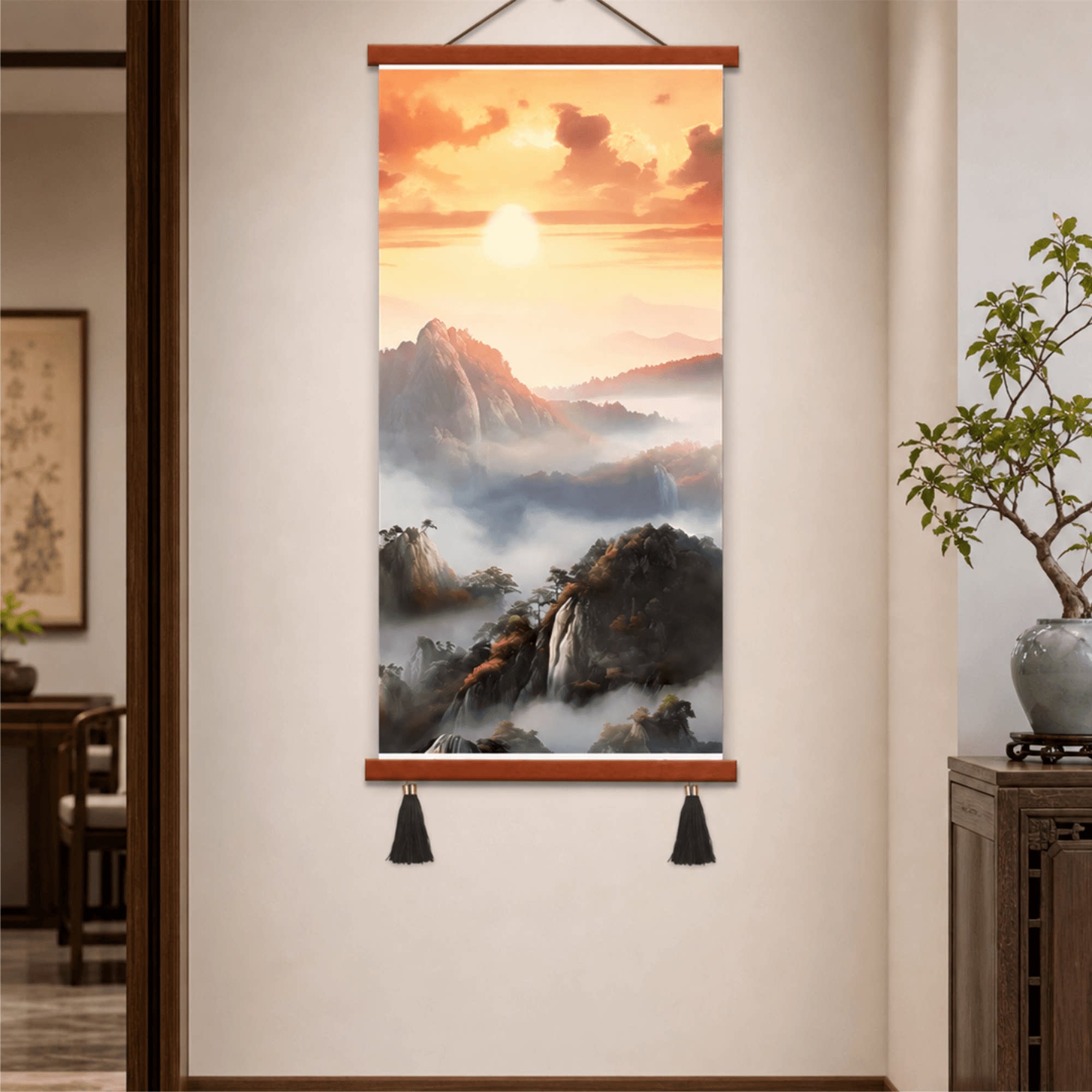 北欧复古抽象密集纹路装饰画客厅卧室餐厅玄关酒吧墙面挂画装饰品
