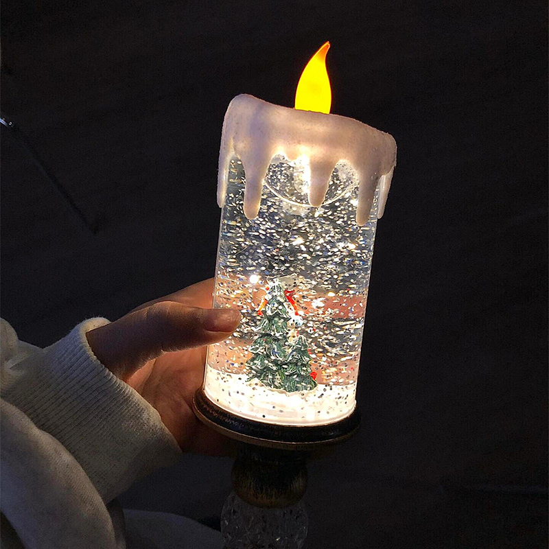 圣诞树雪花蜡烛小夜灯高