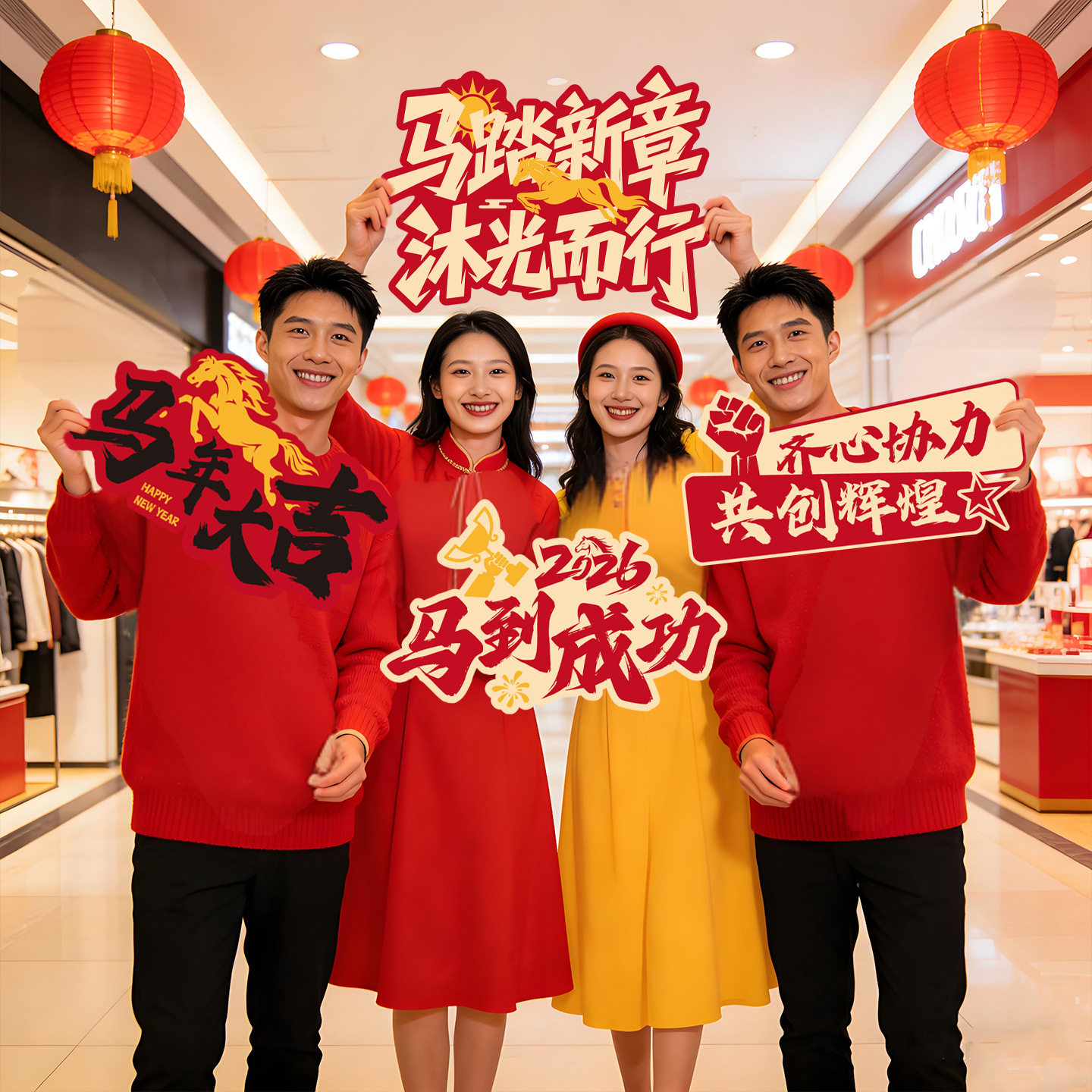 2026马年元旦新年手举牌过年春节氛围布置手拿拍照庆祝道具KT板,节庆用品/礼品,文化创意文具,淘宝优惠券,粉丝福利购,淘宝优惠卷