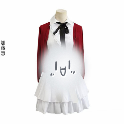 路人女主的养成方法cos服加藤惠cosplay服日常白连衣裙约会装全套