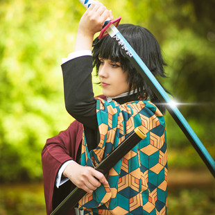 灵巡三生鬼灭之刃cos富冈义勇cos服鬼杀队制服刺绣C服