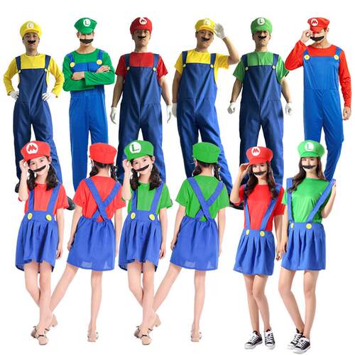 新品马里奥cos服装儿童成