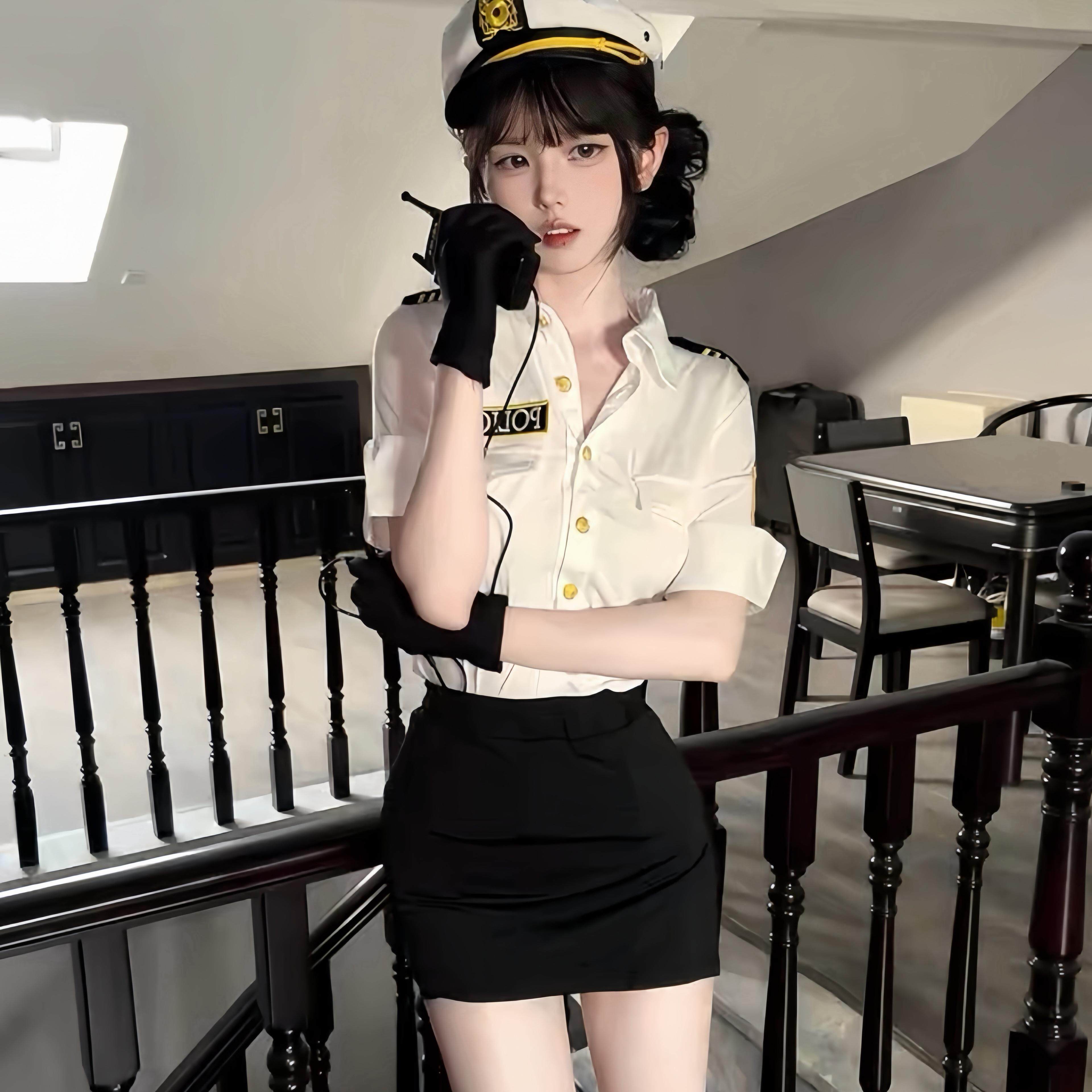 万圣节少女暴君衣服性感女警cos制服警官女纯欲空姐角色扮演套装