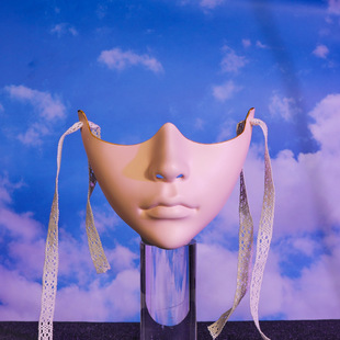 新彩色下半脸COS美人道具摆设珍藏半脸装饰机械风成人男女面具