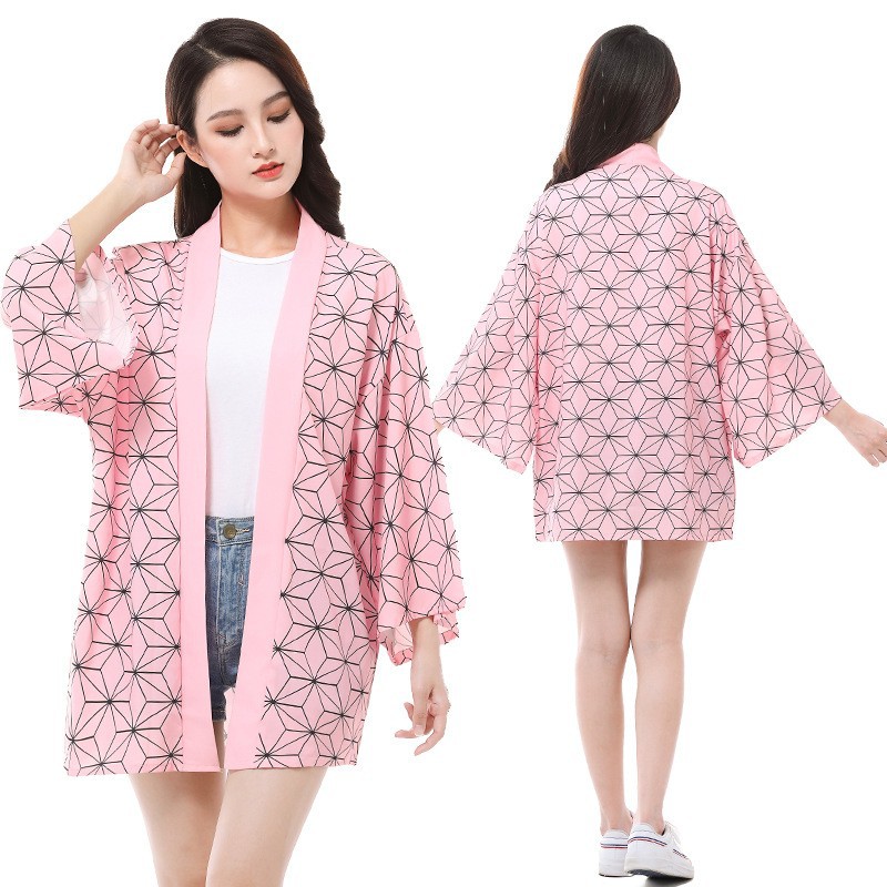 动漫鬼灭之刃披风cos衣服万圣节圣诞节角色扮演二次元祢豆子开衫图片