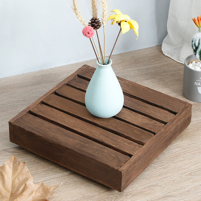 定制带轮底座滚轮托架花盆托盘万向轮可移动实木大长方形加厚底盘