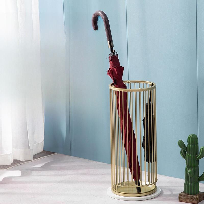 带水托盘的伞架，无需安装，家庭和商业用途的长短伞架，金色，白