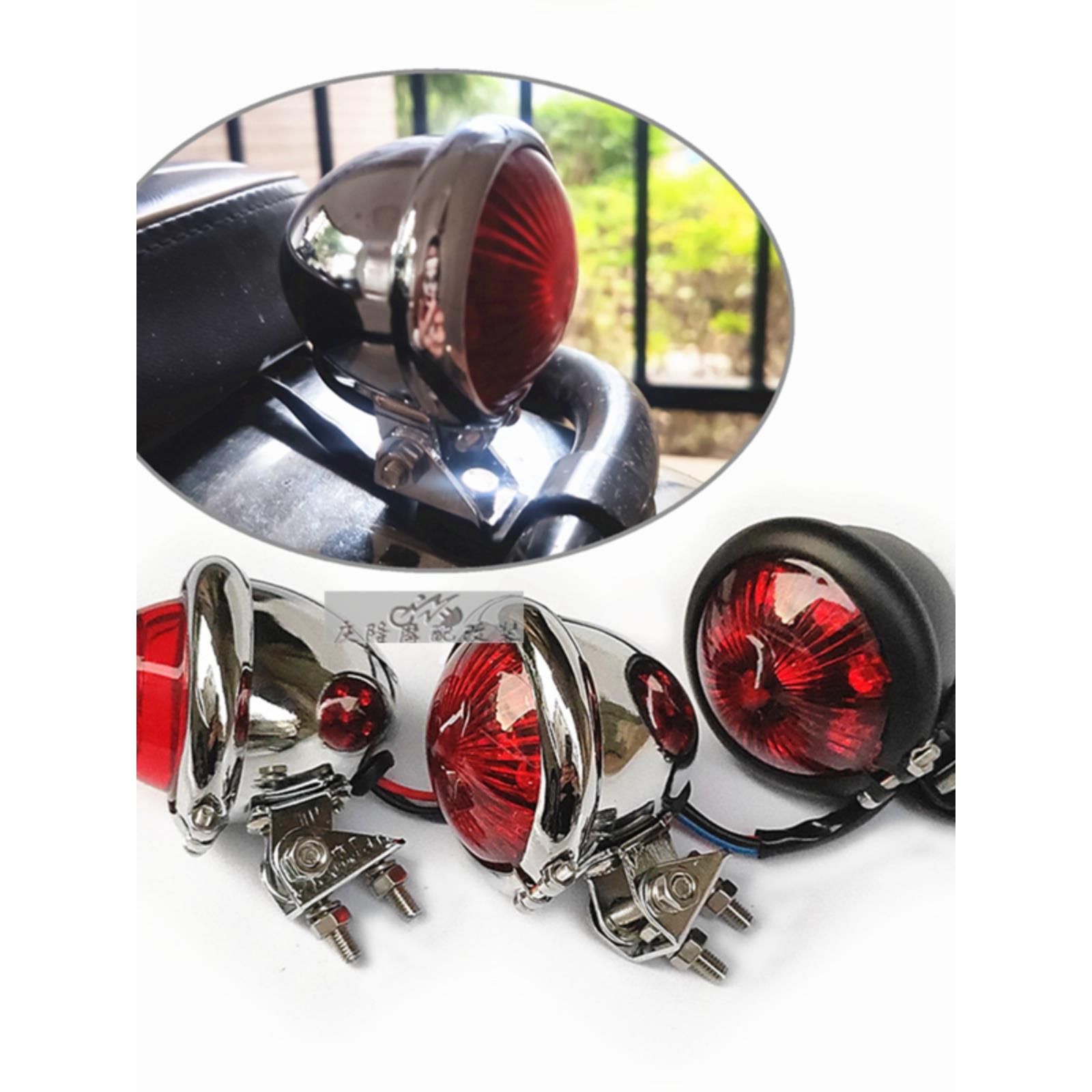 电动车摩托车后尾灯改装LED复古cafe游侠天俊棍王GN小巧刹车灯