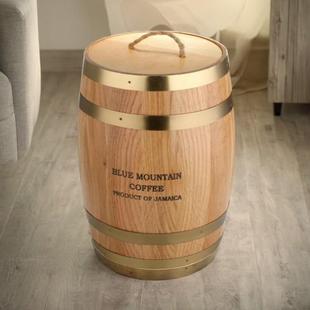 beng橡木咖啡豆桶橡木材质咖啡豆包装 饰桶 储藏罐咖啡厅用装