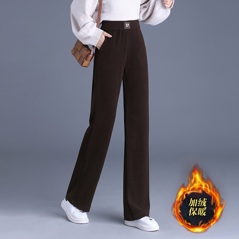 条绒窄版阔腿裤女秋冬季加绒雪尼尔裤子2024新款加厚美德拉直筒裤,女装/女士精品,休闲裤,淘宝优惠券,粉丝福利购,淘宝优惠卷