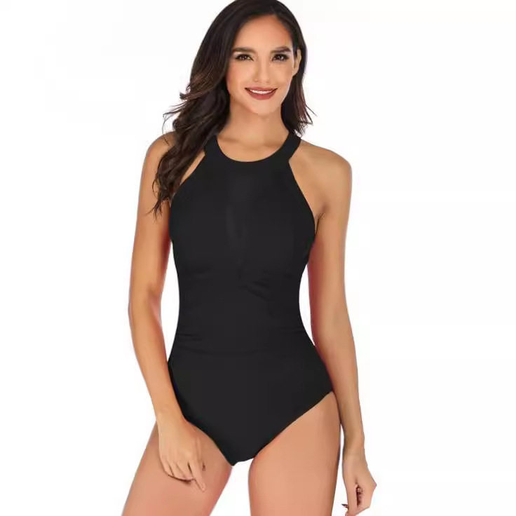 2023新款亚马逊纯色性感露背纯色连体泳衣欧美女士挂脖泳衣,女装/女士精品,连体衣/裤,淘宝优惠券,粉丝福利购,淘宝优惠卷