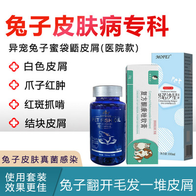 兔子皮肤病真菌感染啃咬爪子疥螨