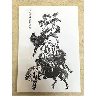 2026马到成功刻纸图案底稿马年剪纸底稿手工刻纸模板中国风窗花图