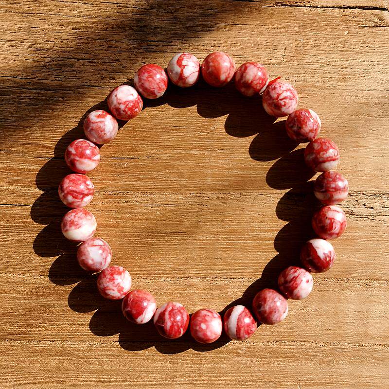 2026湘朱砂原石手錬精美自然原矿石血砂佛珠特级鸡血石手串男女款