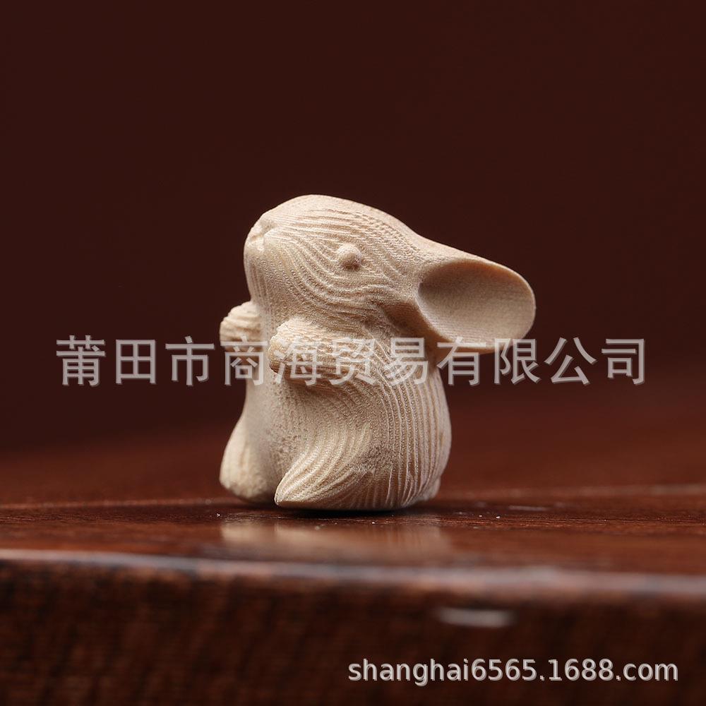 2025芭比檀香绿檀紫檀木雕刻毛毛兔吞金兽貔貅暴力熊DIY配珠配饰