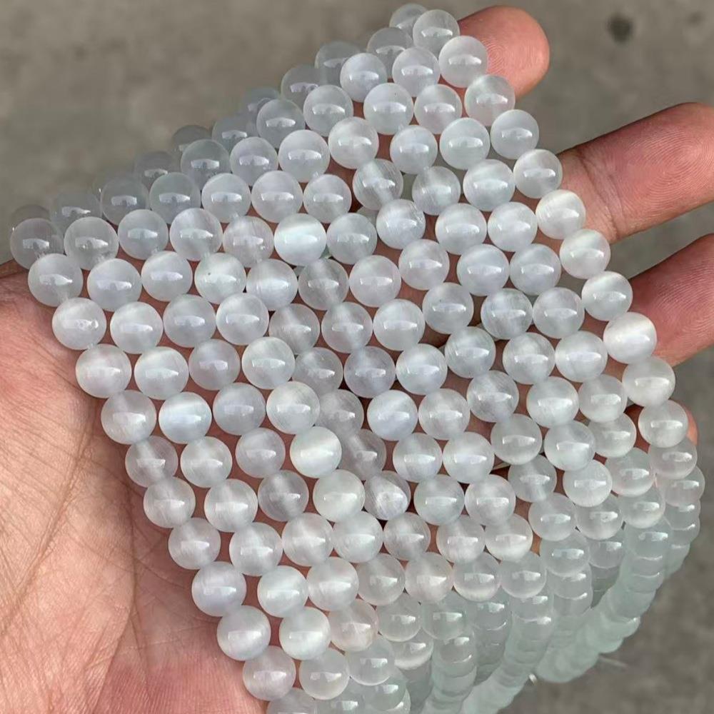 2026厂家直销3A白猫眼石散珠圆珠串珠项链手链半成品diy饰品配件