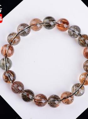 2026蓓蓓福 天然黑金超手链 顺发 骨干 发丝黑超七水晶钛晶手链