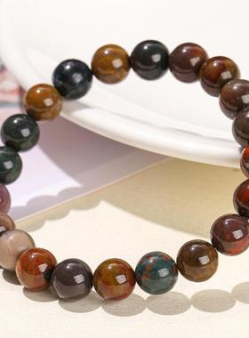 2026晶东珠宝 天然绿色海洋玛瑙手链 时尚简约百搭男女款圆珠手饰