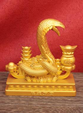 2026蛇年礼品沙金聚宝盆金蛇摆件招财进宝金蛇摆件公司年会开门红