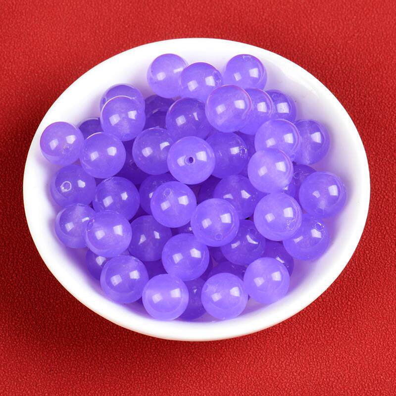 2026薰衣草紫玉髓散珠粉玛瑙半成品石英岩玉DIY手工串珠编织葡萄
