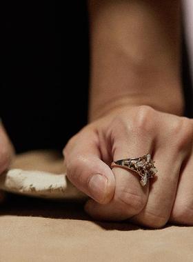 2026Riotlily/艾特里里灵运独角兽系列戒指镂空十字架送女友礼物