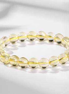2026晶东珠宝 7A天然柠檬晶手链 晶体通透时尚水晶圆珠礼物手串