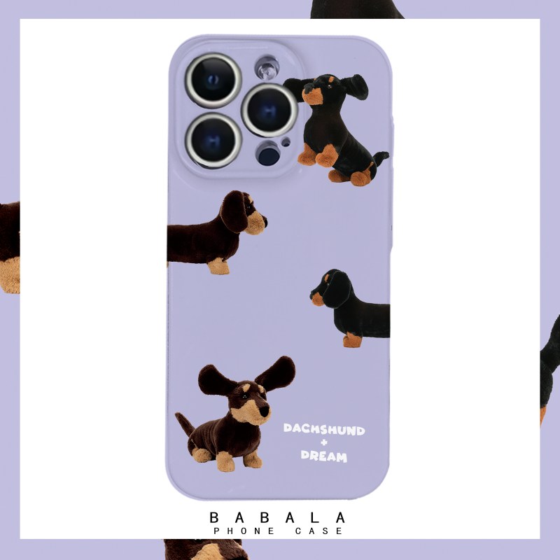 可爱卡通小狗菲林二合一手机壳适用苹果17nova14华为p70mate60小米15opporen14ovivo荣耀300iPhone16