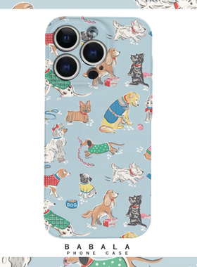 卡通风萌系宠物猫咪与狗狗菲林二合一手机壳适用苹果17nova14华为p70mate60小米15opporen14o荣耀300iPhone16