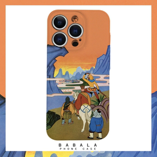 中国风西天取经的师徒菲林二合一手机壳适用苹果17nova14华为p70mate60小米15opporeno14vivo荣耀300iPhone16