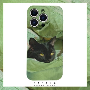 创意慵懒油画粘人猫猫菲林二合一手机壳适用苹果17nova14华为p70mate60小米15opporen14ovivo荣耀300iPhone16