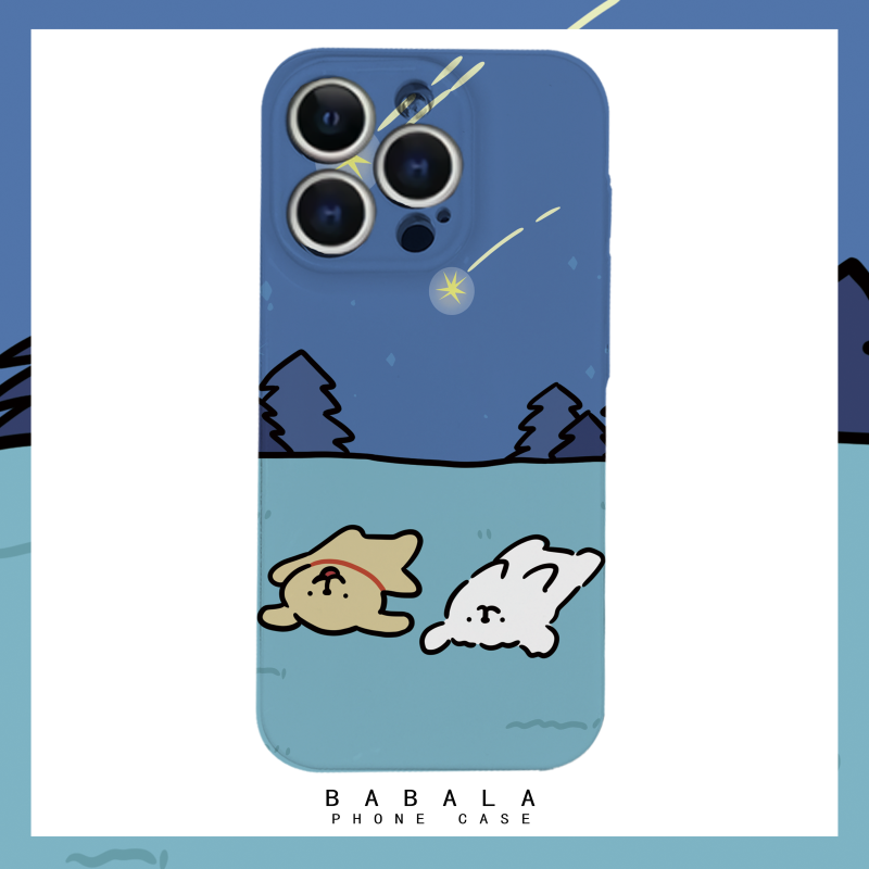 陪你看星星月亮卡通菲林二合一手机壳适用苹果17nova14华为p70mate60小米15opporeno14vivo荣耀300iPhone16