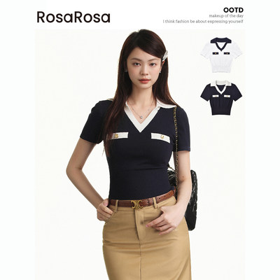 RosaRosa翻领针织衫短袖