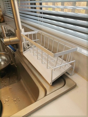 厨房水槽置物架上方台面沥水架洗碗棉钢丝球刷子收纳架抹布挂架篮