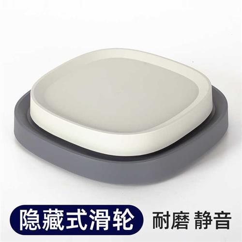 移动花盆托盘底座带轮万向轮花盘拖滚轮滑轮塑料隐藏形接水盘树脂