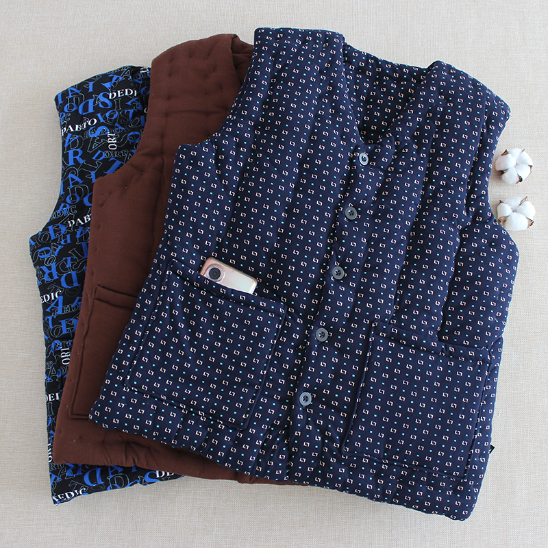 中老年手工棉花加厚保暖马甲坎肩