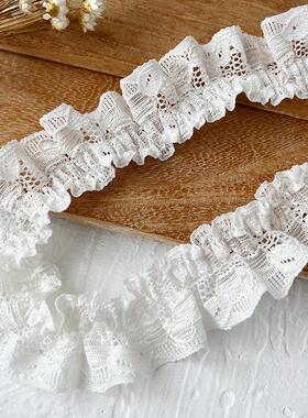 蕾丝花边辅料白色法式手工diy材料窄高档雷丝辅助料立体花朵