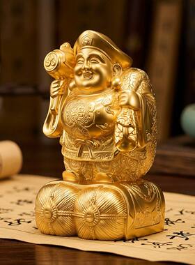 尼泊尔工艺黄铜鎏金大黑天佛像工艺品家用供奉神像玄关摆件3寸