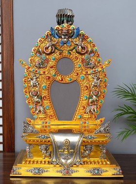 尼泊尔工艺大鹏鸟佛像底座金刚座纯铜彩绘手工錾刻加高佛台法座