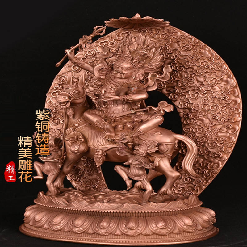 吉祥天母护法纯铜藏传佛像摆件