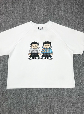 Mertra卡通印花T恤衫美式潮牌宽松百搭简约休闲男女圆领短袖 夏季