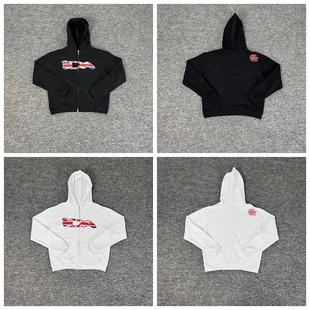 潮牌IDA zip up uk hoodie彩色印花高街宽松加绒开衫连帽卫衣秋冬