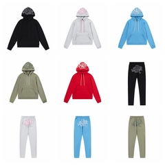 Syna Drill风美式街头嘻哈加绒套装男女休闲连帽卫衣拉链运动长裤