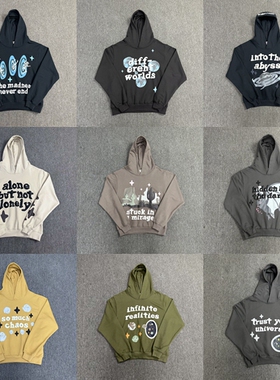 正确版broken planet  kanye破碎星球发泡印花only one连帽卫衣衫