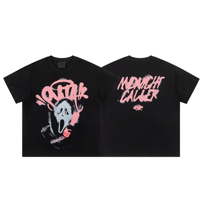 SYNAWORLD惊叫双面印花短袖T恤