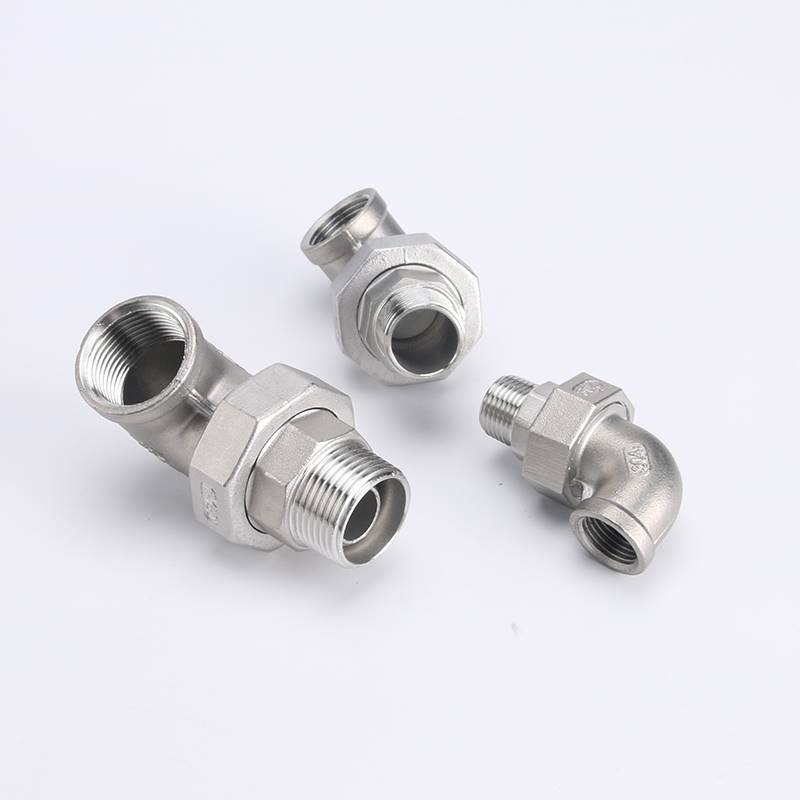 304不锈钢内外丝活接弯头内外牙接头4分6分90度直角由任水管配件