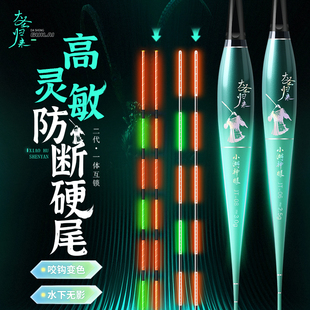 高端咬钩变色电子漂日夜两用水无影夜光漂超细硬尾夜钓高灵敏浮漂