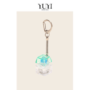 YUYI原创发光一宫格成人解压按键盘发泄神器车钥匙扣男书包包挂件
