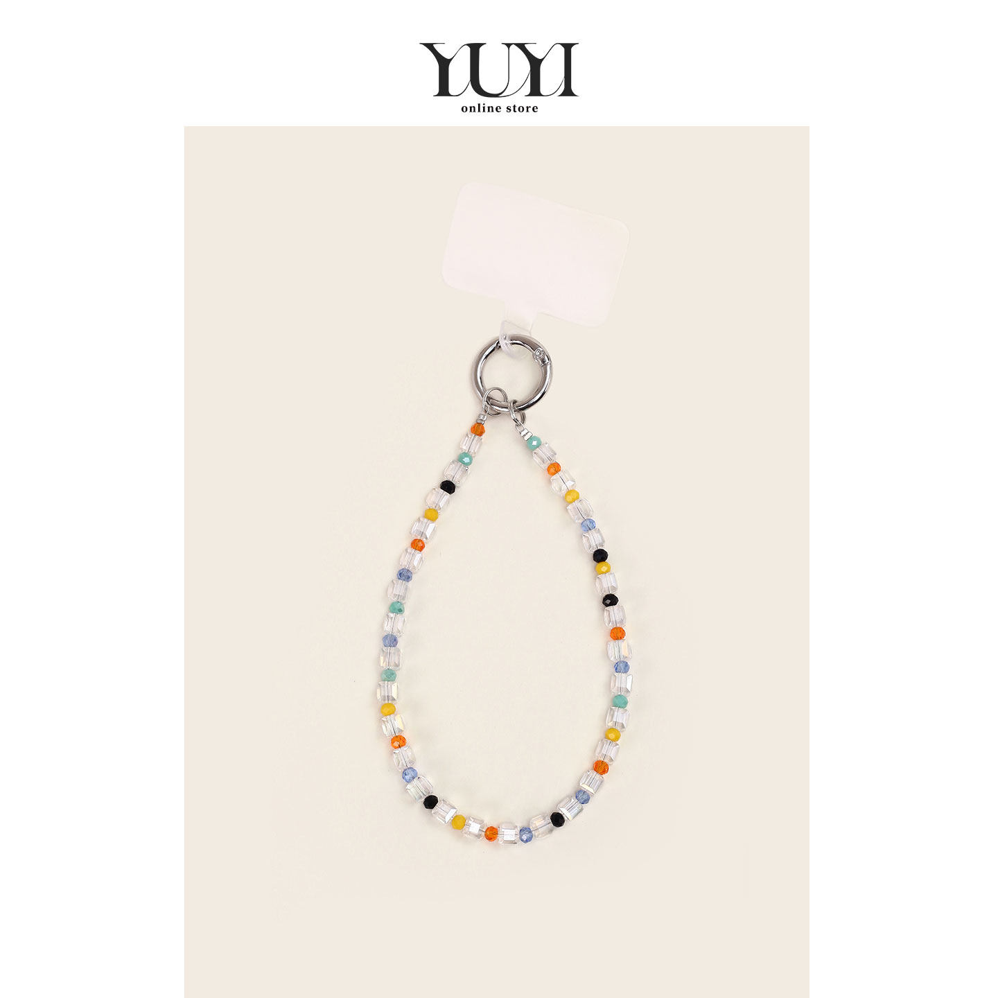 YUYI原创方形珠手机链书包包挂件防摔手机挂饰品钥匙扣背包挂件女