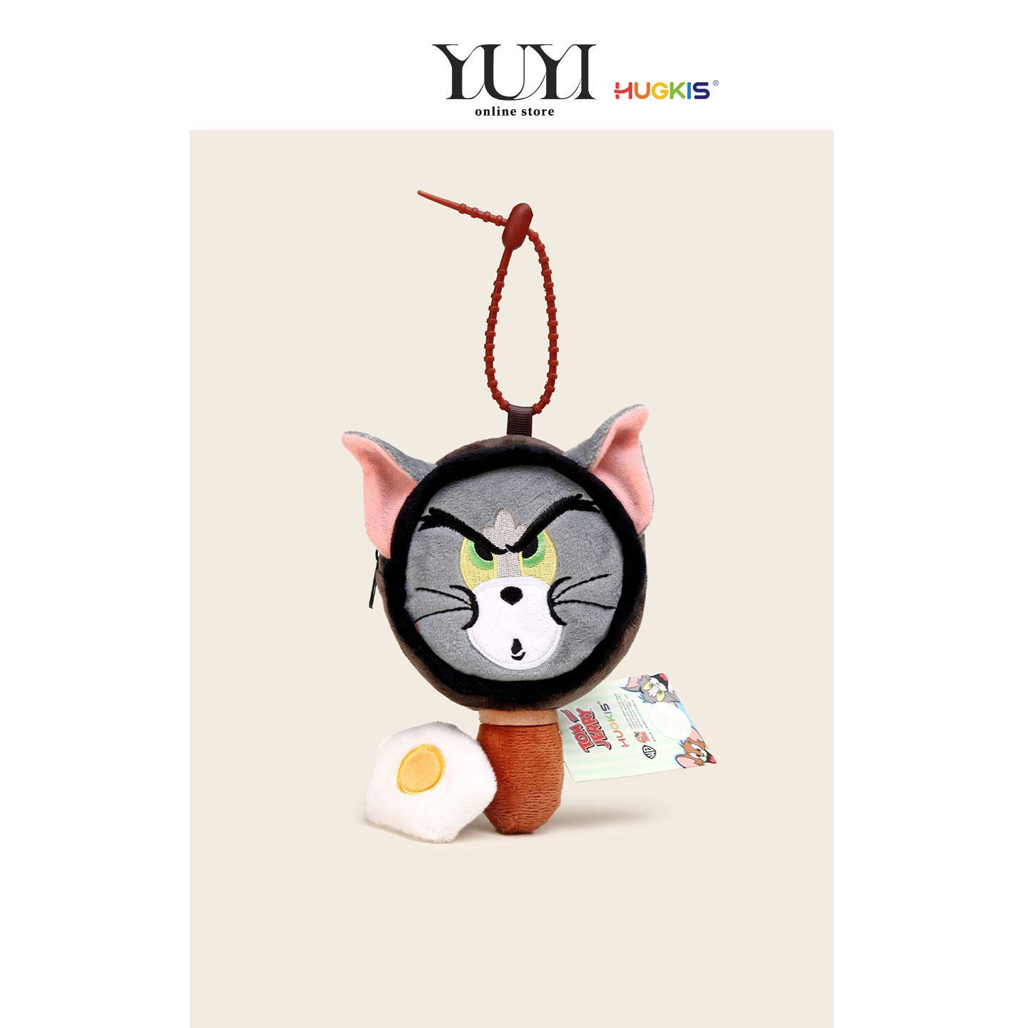 YUYI正版联名趣味猫和老鼠平底锅汤姆猫零钱包耳机包包挂件钥匙扣